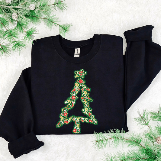 Christmas Tree Green Lace DTF Transfer