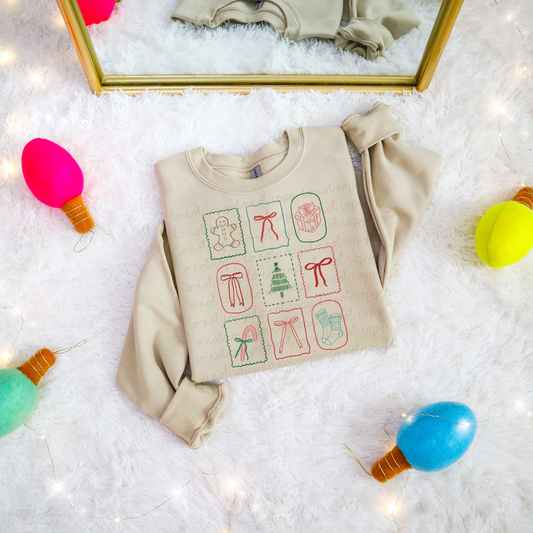 Christmas Whimsical Doodle DTF Transfer