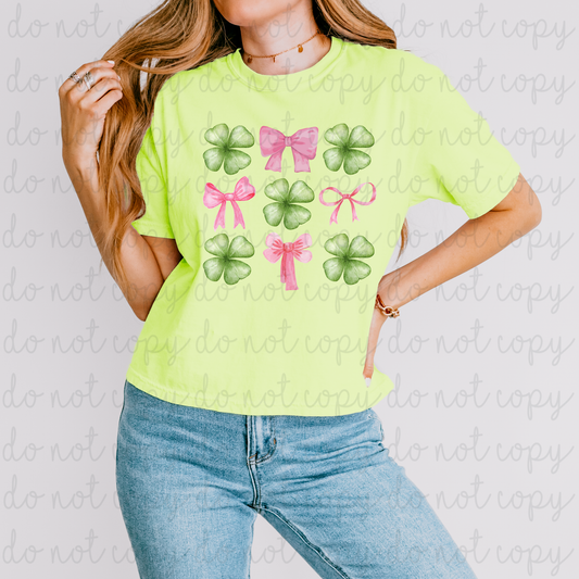 Clovers And Bows DTF Transfer