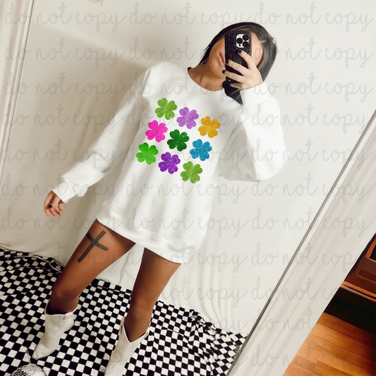 Colorful Clovers DTF Transfer