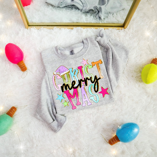 Colorful Leopard Merry Christmas DTF Transfer