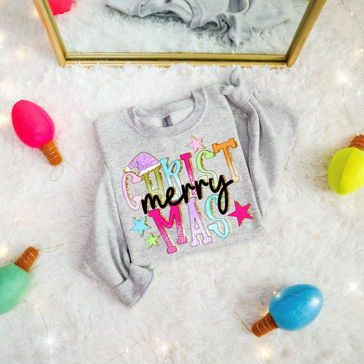 Colorful Leopard Merry Christmas DTF Transfer