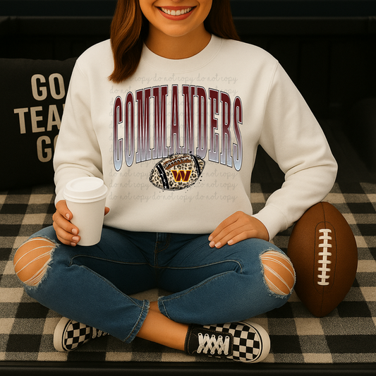 Commanders Leopard Print Football DTF Transfers