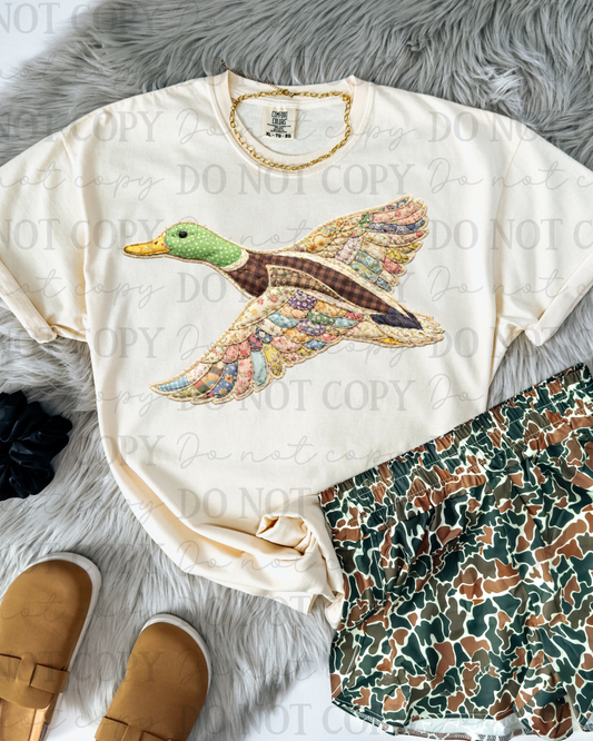 Faux Fabric Cottagecore Mallard DTF Transfer