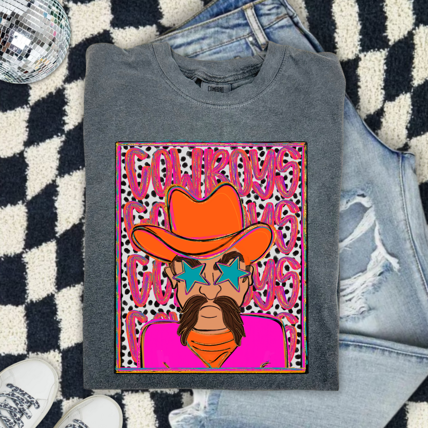 Preppy Stacked Cowboys DTF Transfer