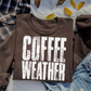 Coffee Weather Grunge Fall Single Color Screen Print Transfer