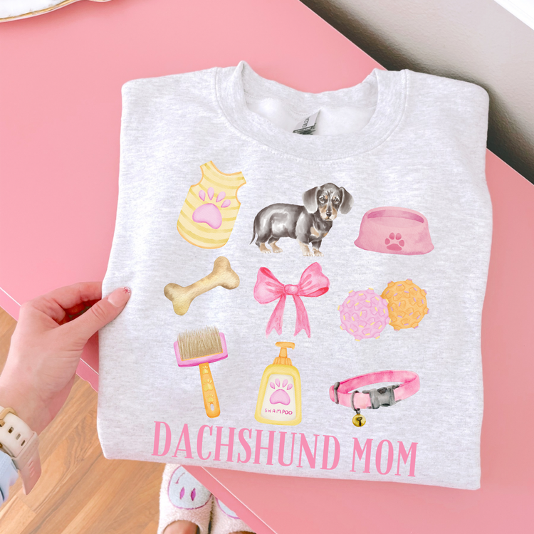 Dachshund Mom Pink Collage DTF Transfer