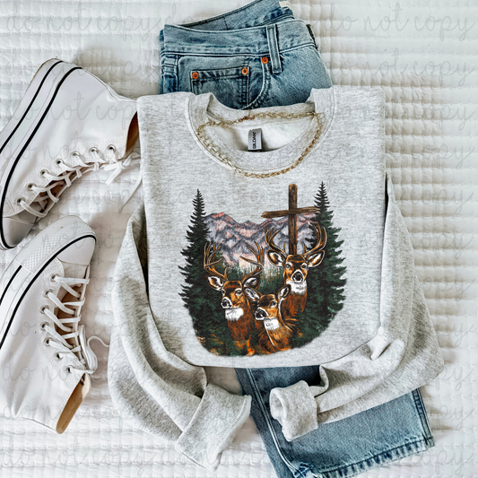 Deer With Cross DTF Transfer