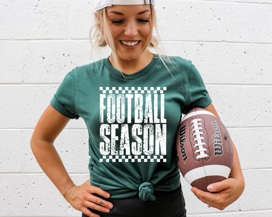 Distressed Football Season White DTF Transfer