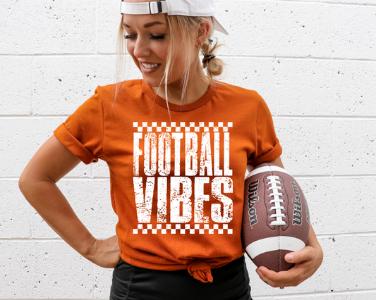 Distressed Football Vibes White DTF Transfer