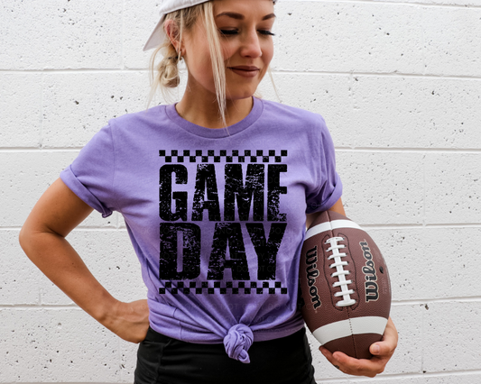 Distressed Game Day Black DTF Transfer