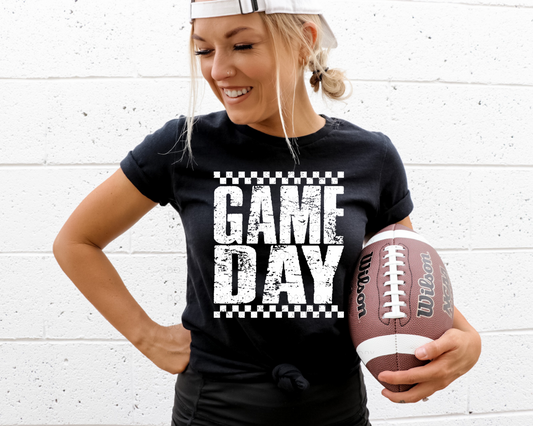 Distressed Game Day White DTF Transfer