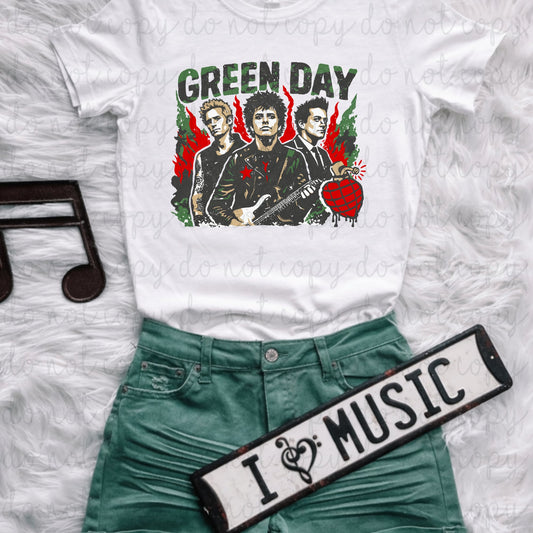 Distressed Green Day DTF Transfer