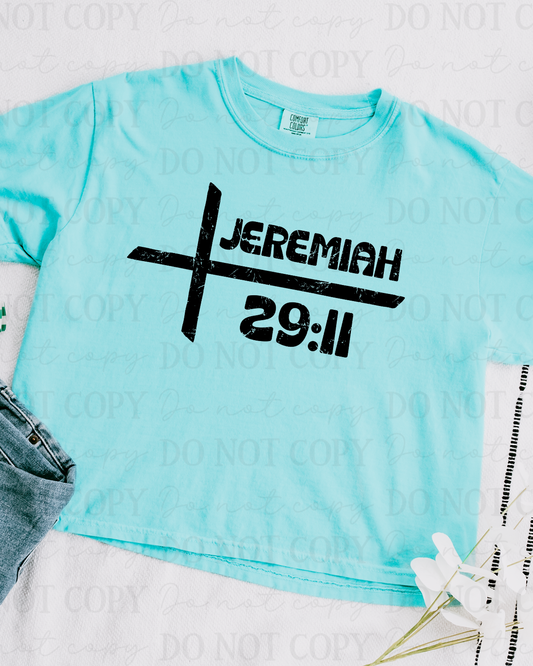 Distressed Jeremiah 29:11 (Black) DTF Transfer