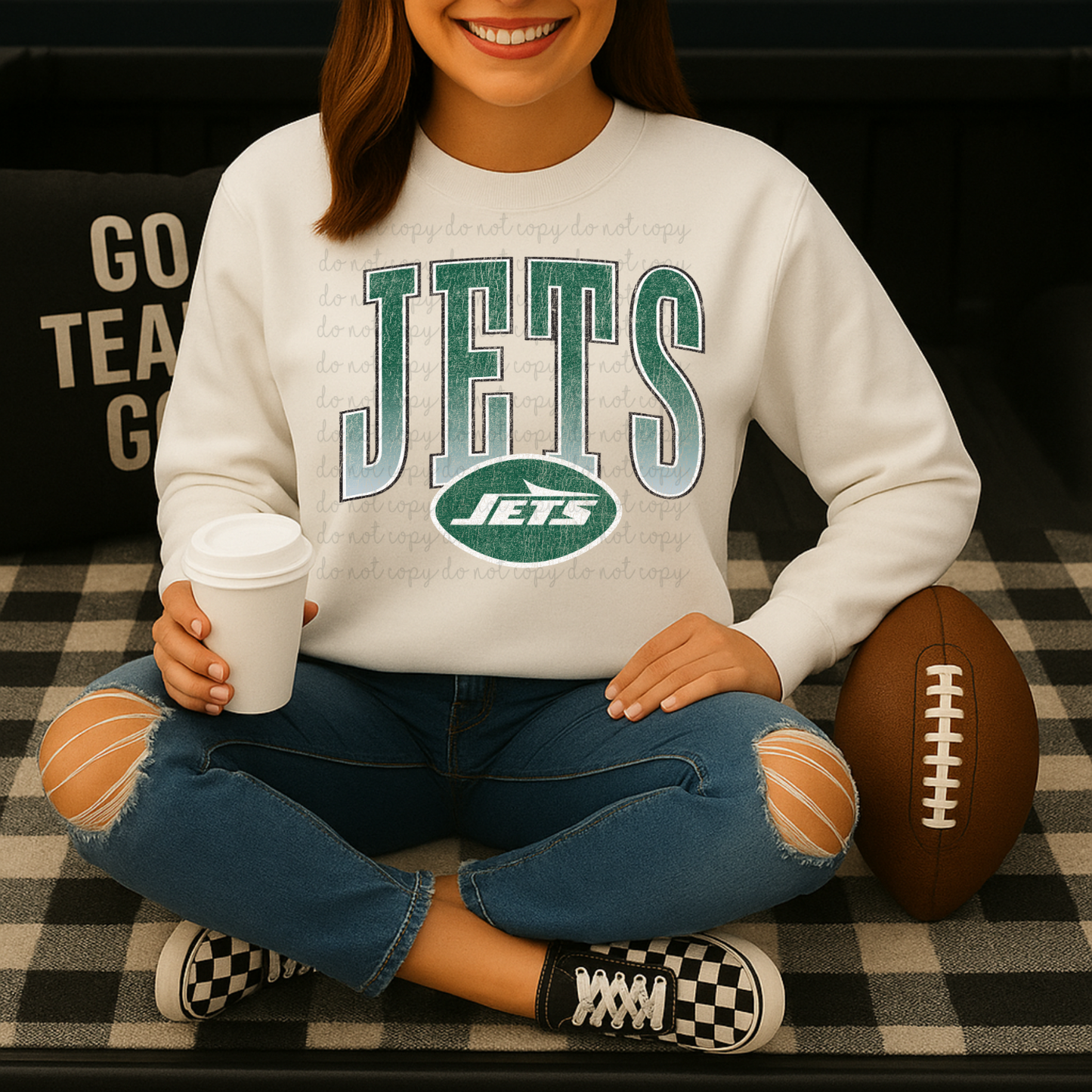 Distressed Jets DTF Transfers