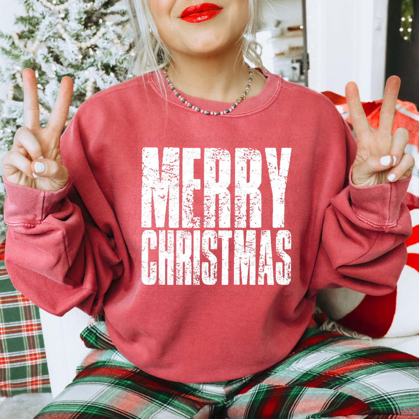 Distressed Merry Christmas DTF Transfer