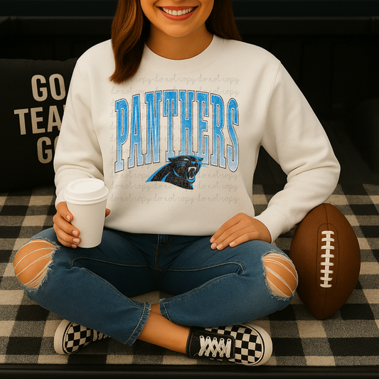 Distressed Panthers DTF Transfers
