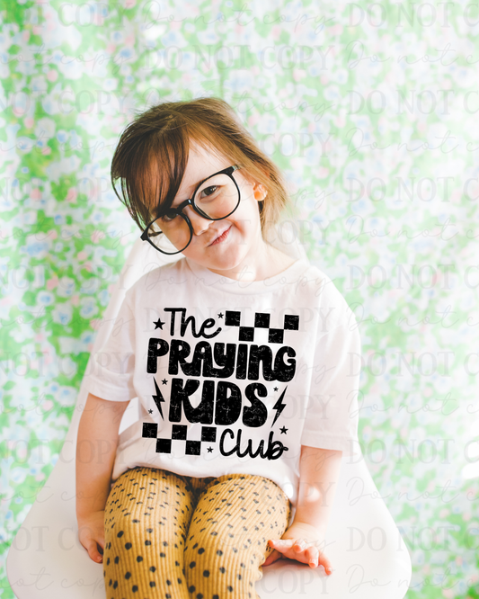 Distressed The Praying Kids Club (Black) DTF Transfer