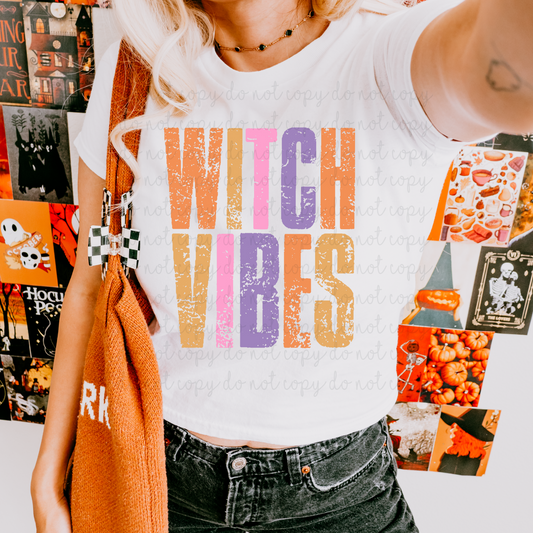Distressed Witch Vibes DTF Transfer