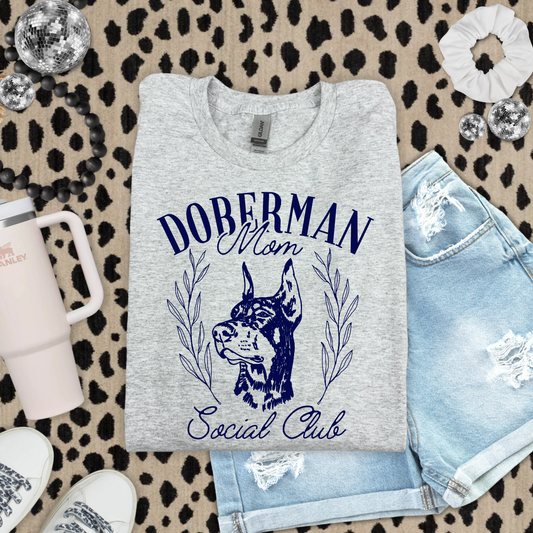 Doberman Mom Social Club DTF Transfer