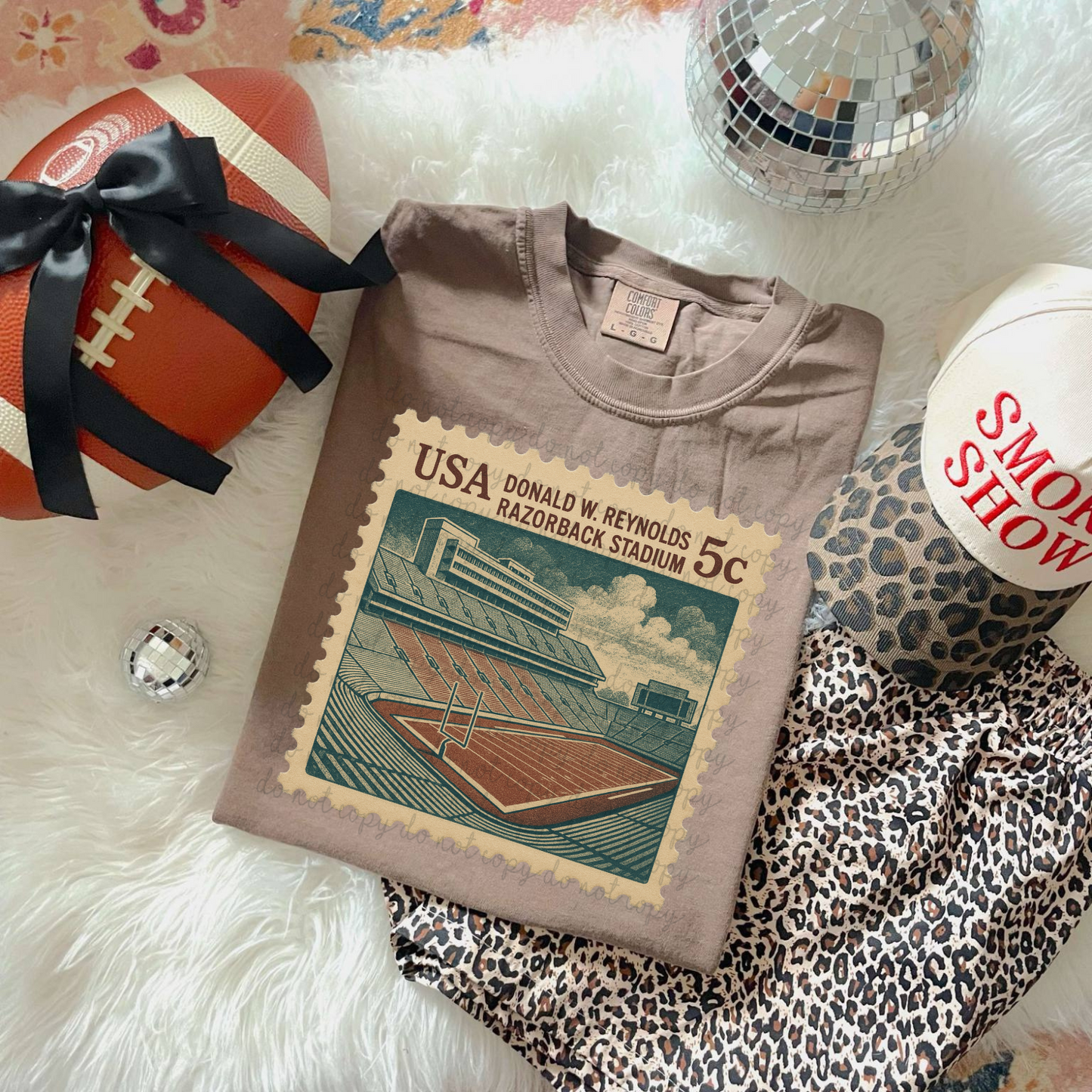 Vintage Stamp Donald W. Reynolds Razorback Stadium DTF Transfer