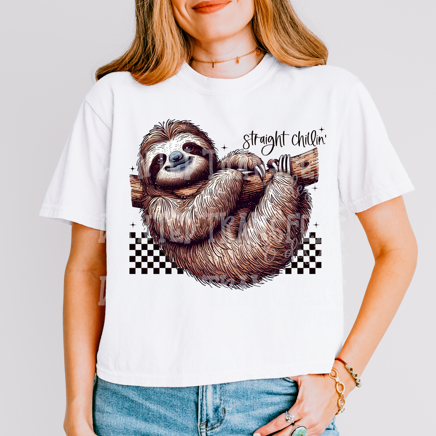Straight Chillin Sloth Exclusive Sublimation Transfer