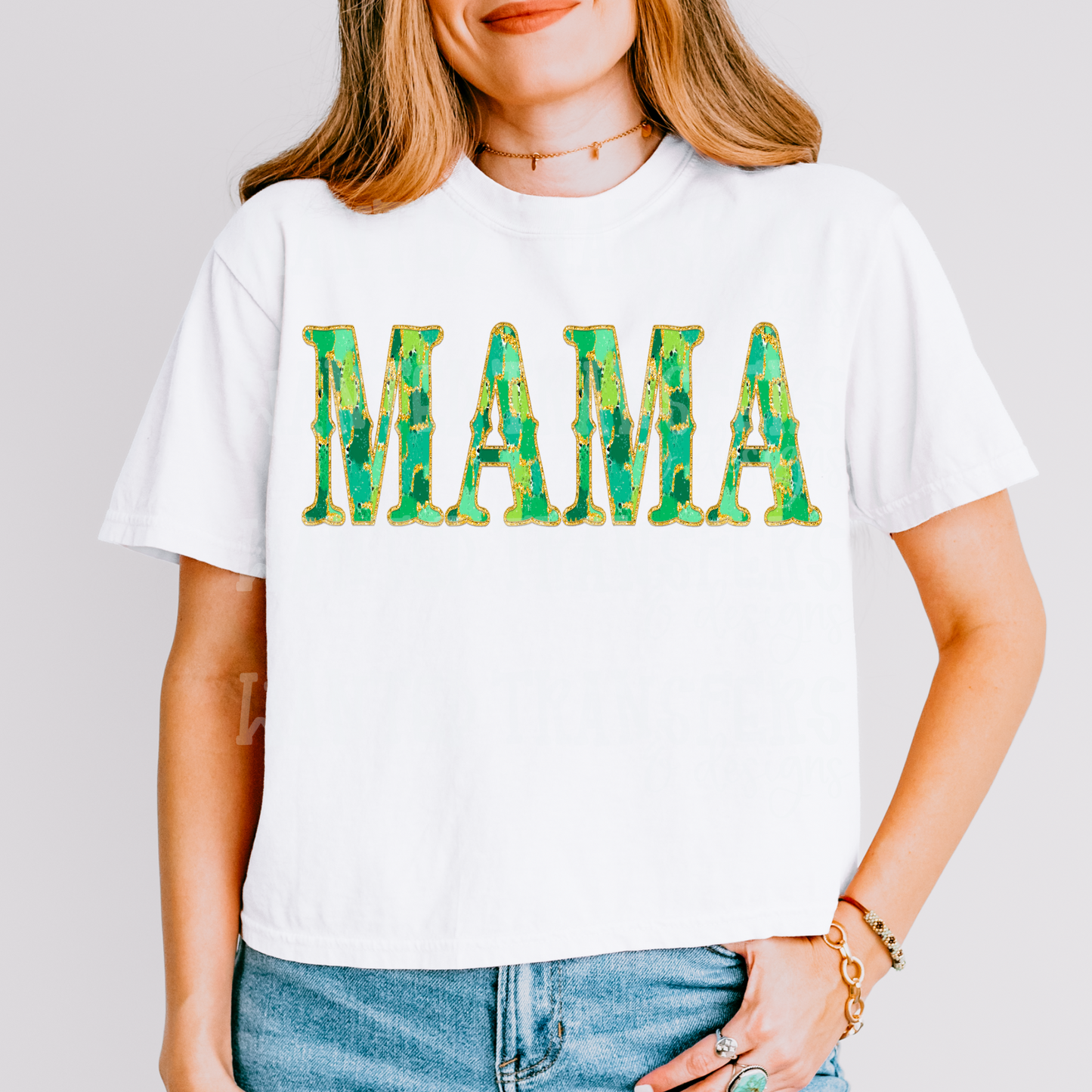 Mama Green Watercolor Exclusive Sublimation Transfer