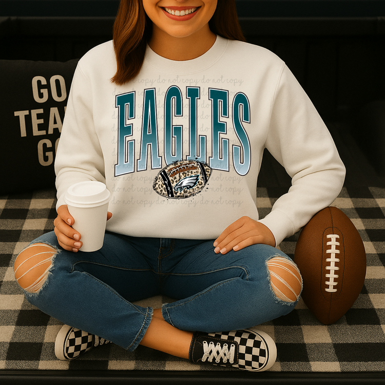 Eagles Leopard Print Football DTF Transfers