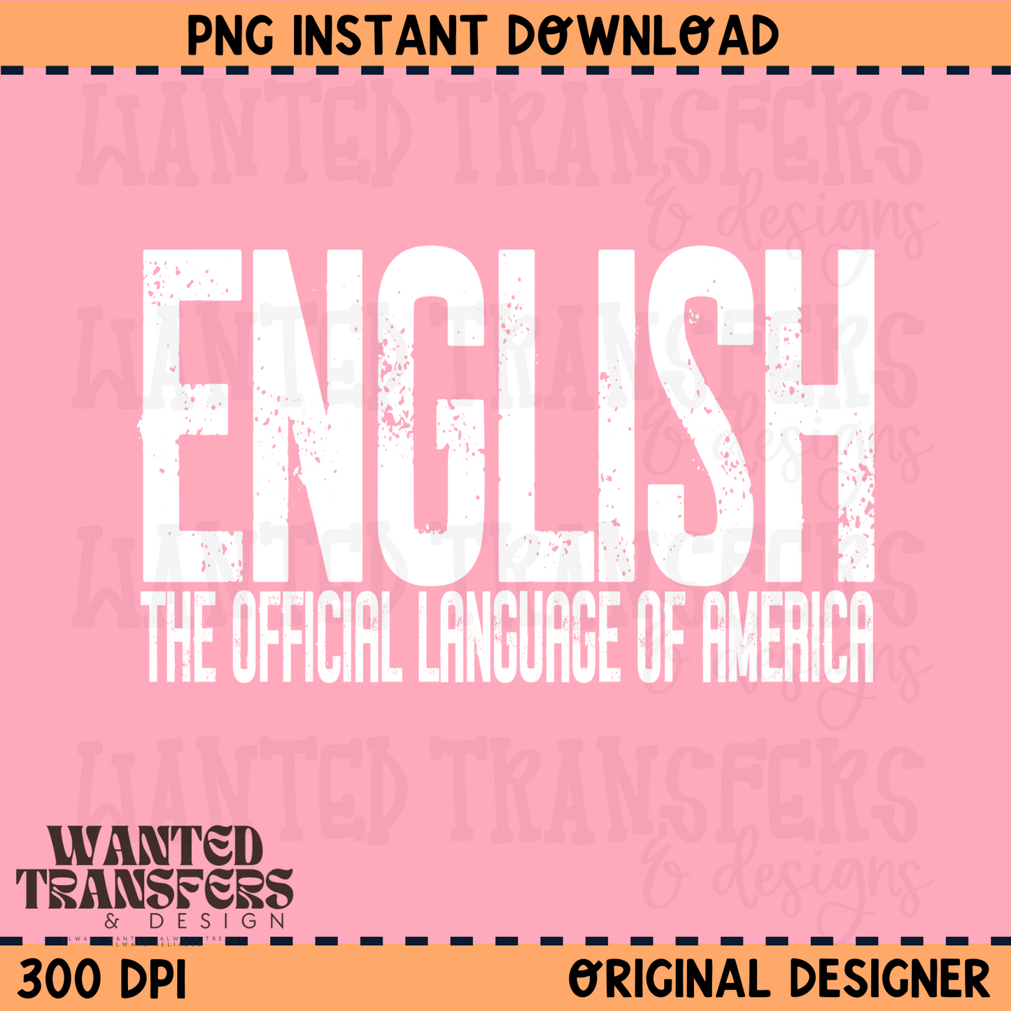 English (White) PNG Digital Download
