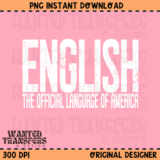 English (White) PNG Digital Download