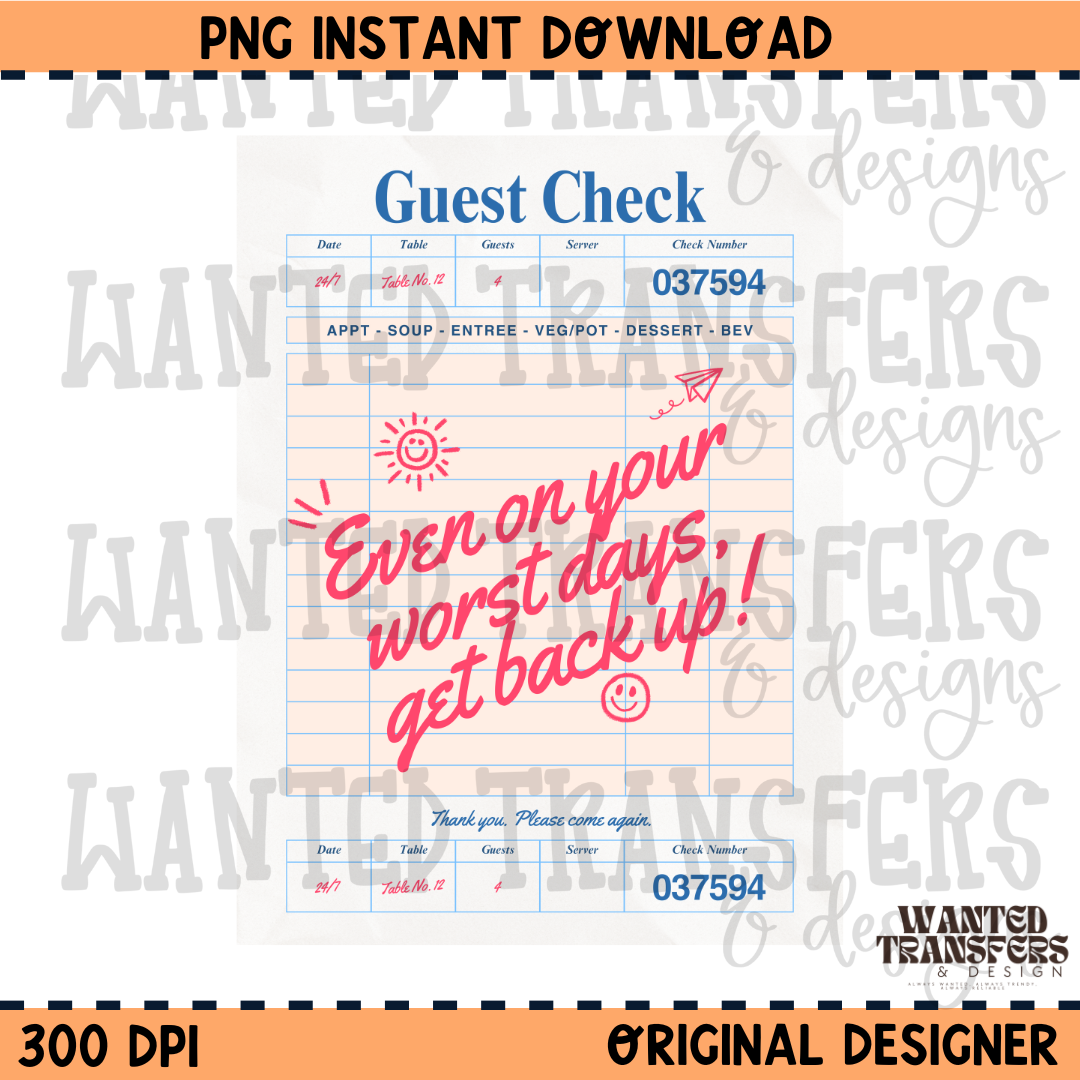 Get Back Up PNG Digital Download