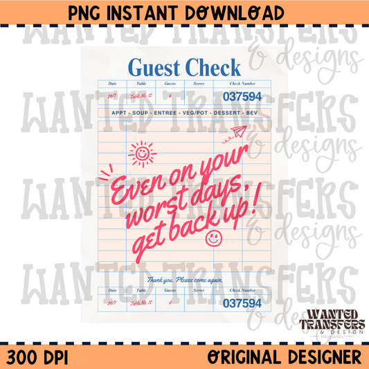 Get Back Up PNG Digital Download