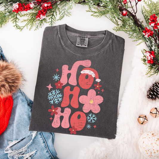 Retro Floral Ho Ho Ho DTF Transfer