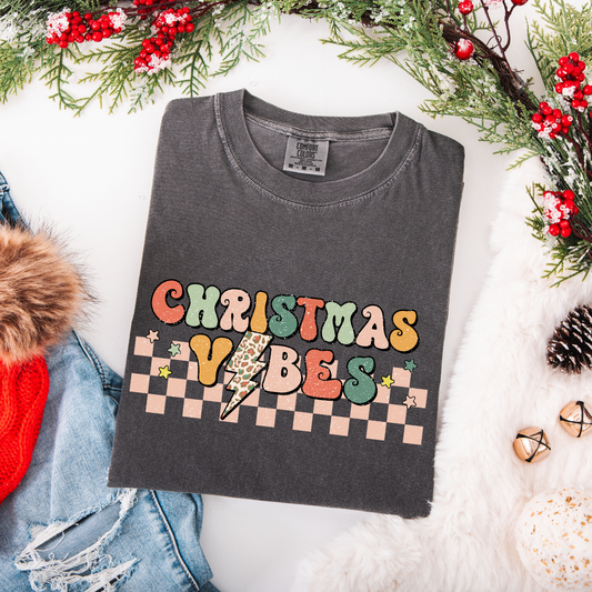 Checkered Christmas Vibes DTF Transfer