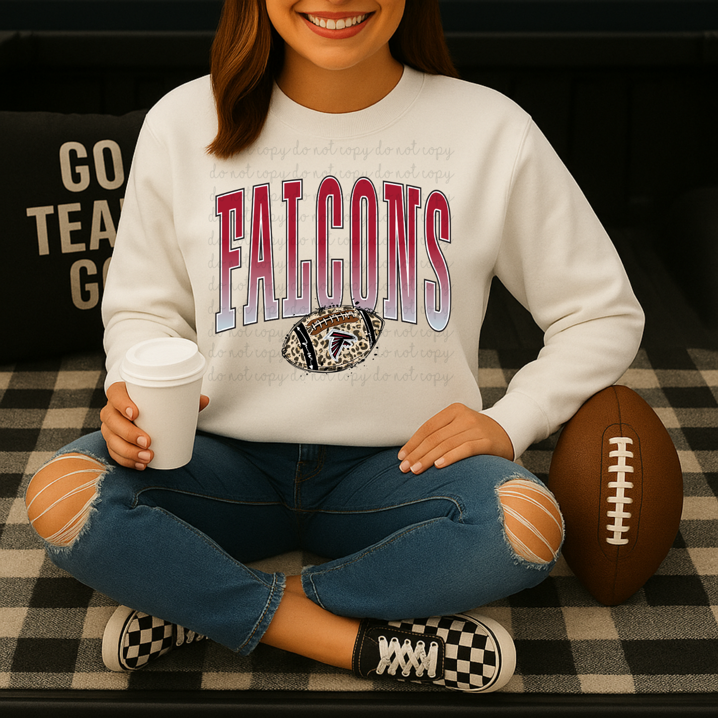 Falcons Leopard Print Football DTF Transfers