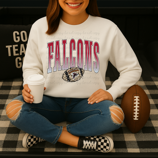 Falcons Leopard Print Football DTF Transfers