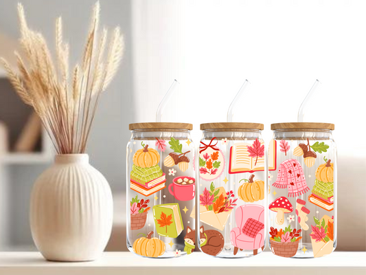 Fall Collage UV DTF 16oz. Libby Glass DTF Wrap