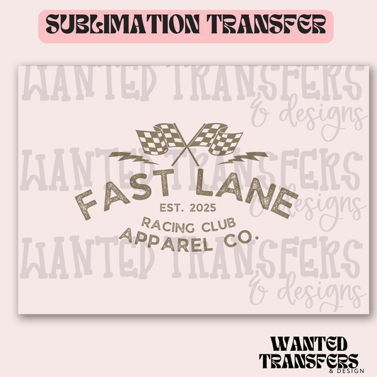 Fast Lane Exclusive Sublimation Transfer
