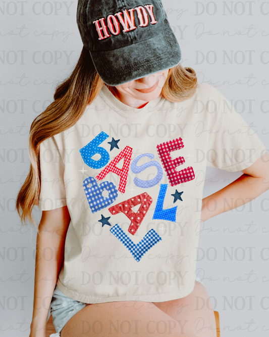 Faux Fabric Baseball DTF Transfer