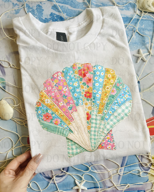 Faux Fabric Seashell DTF Transfer