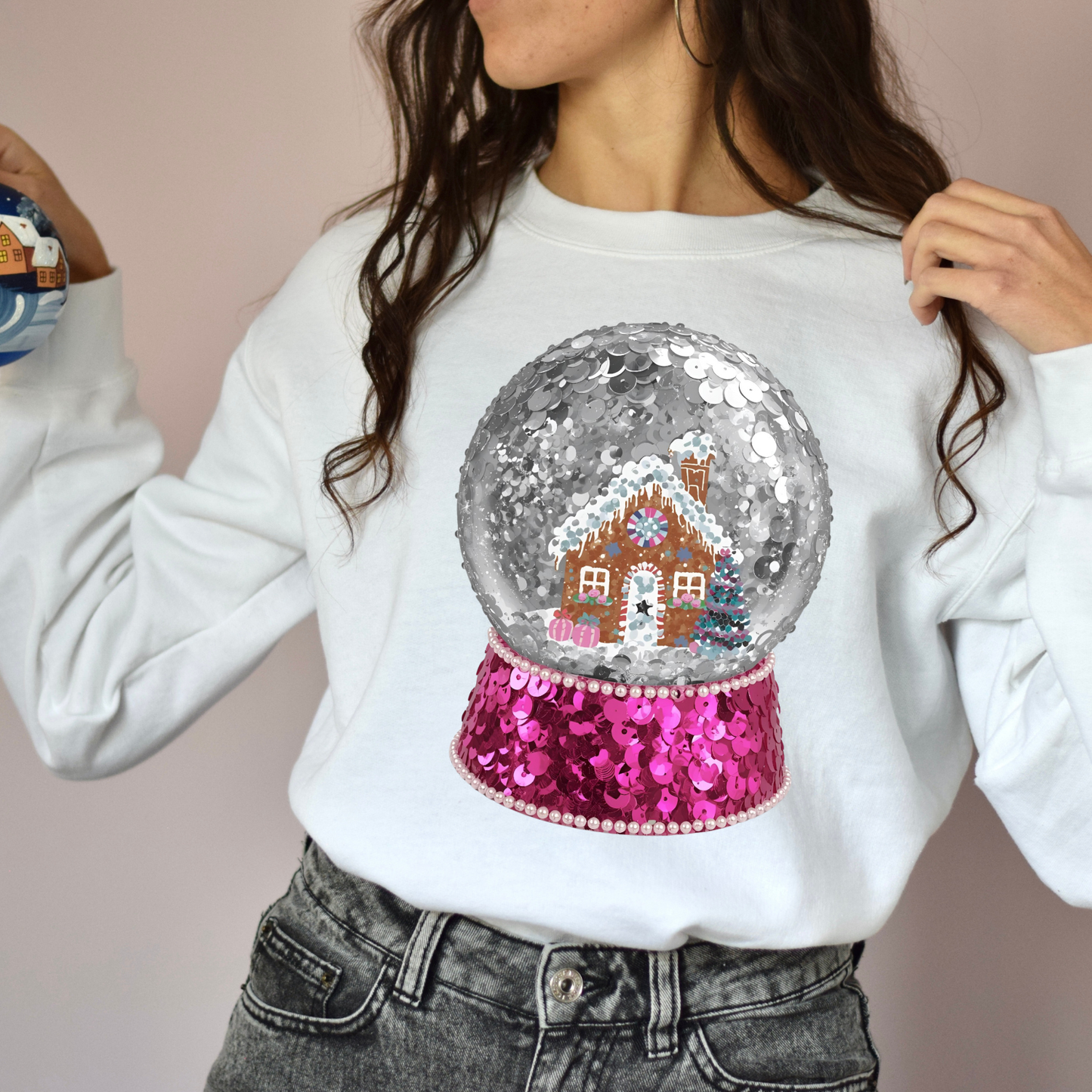 Faux Sequin Snowglobe DTF Transfer