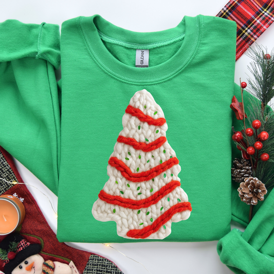 Faux Yarn Christmas Tree Cake DTF Transfer