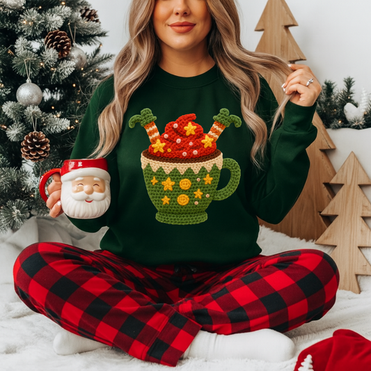 Faux Yarn Hot Cocoa Elf Feet DTF Transfer