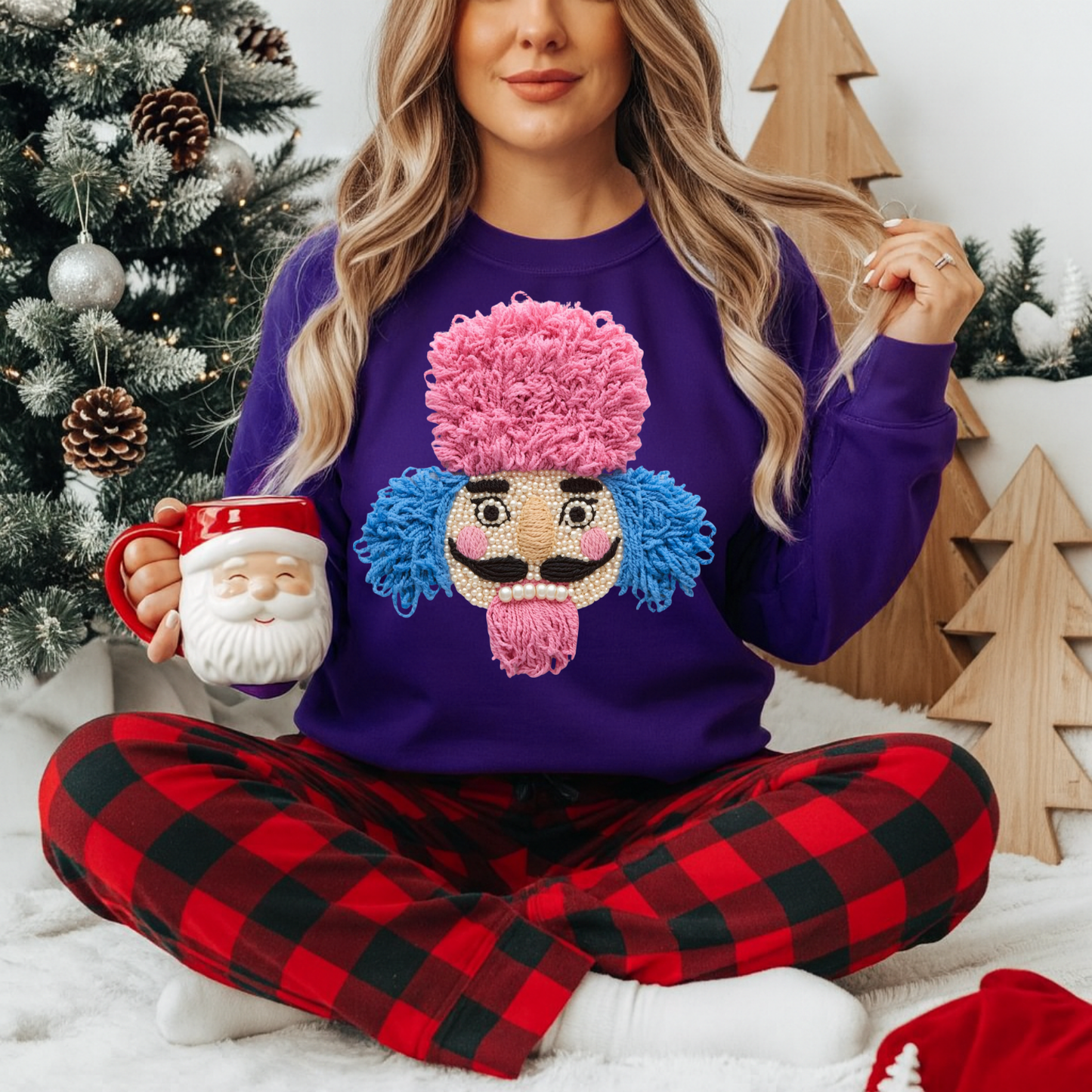 Faux Yarn Nutcracker Face DTF Transfer