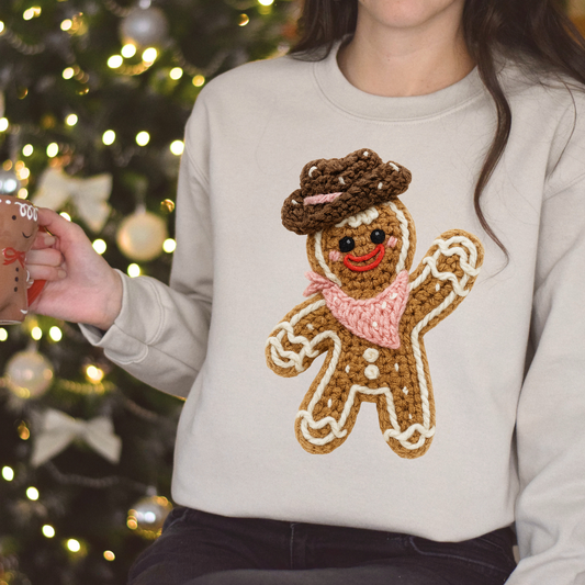 Faux Yarn Western Gingerbread DTF Transfer