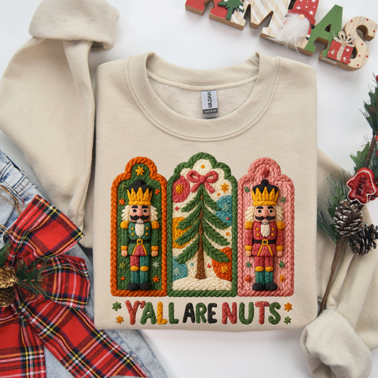 Faux Yarn Yall Are Nuts DTF Transfer