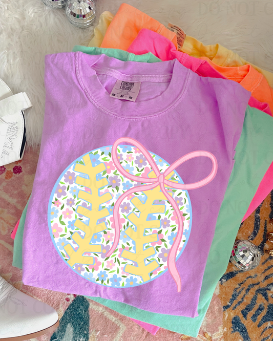 Floral Baseball DTF Transfer