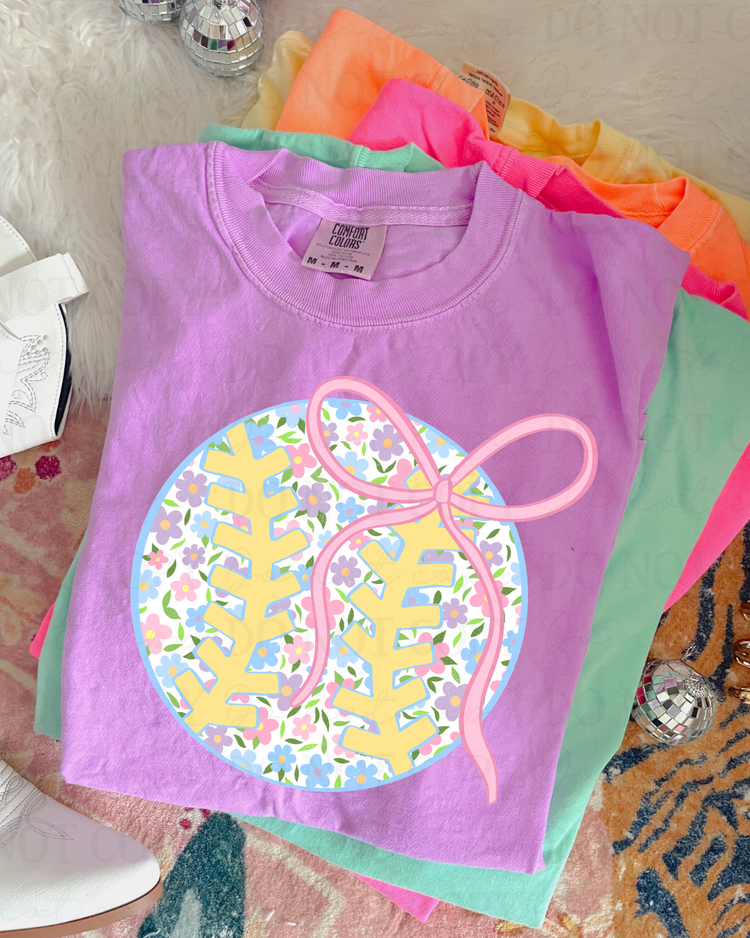 Floral Baseball DTF Transfer