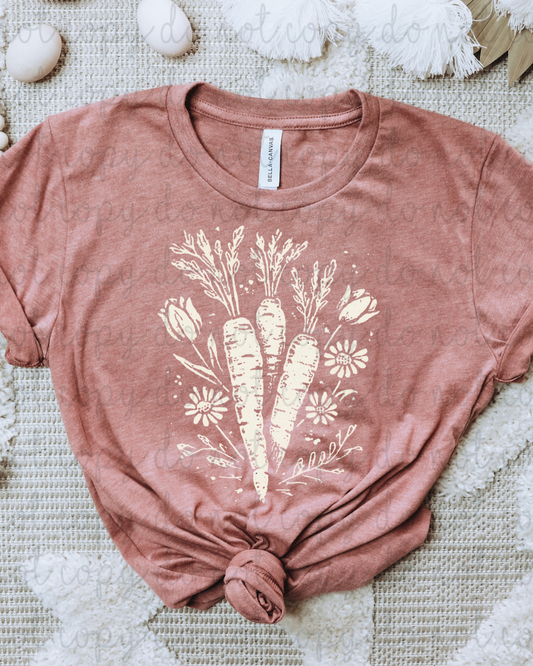 Floral Carrots DTF Transfer