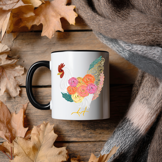 Floral Chicken UV Decal Sticker
